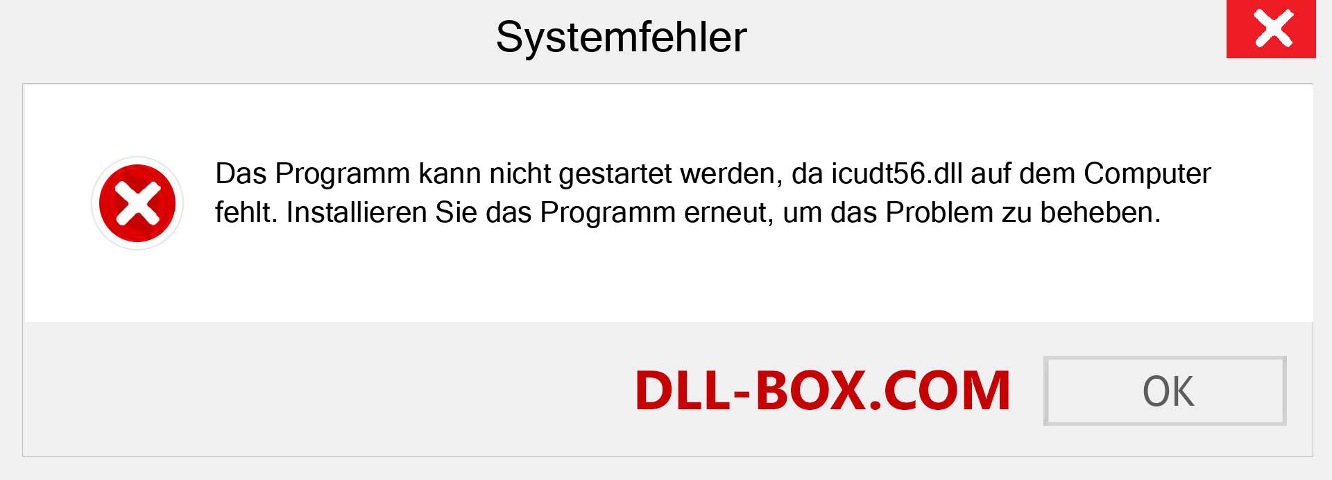 icudt56.dll-Datei fehlt?. Download für Windows 7, 8, 10 - Fix icudt56 dll Missing Error unter Windows, Fotos, Bildern