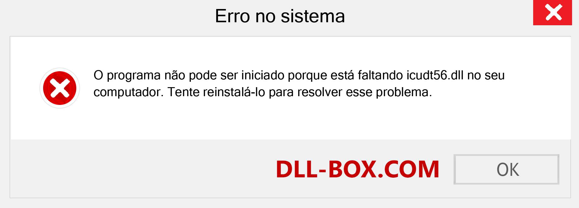 Arquivo icudt56.dll ausente ?. Download para Windows 7, 8, 10 - Correção de erro ausente icudt56 dll no Windows, fotos, imagens